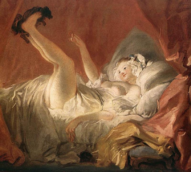Young Woman Playing with a Dog, Jean Honore Fragonard